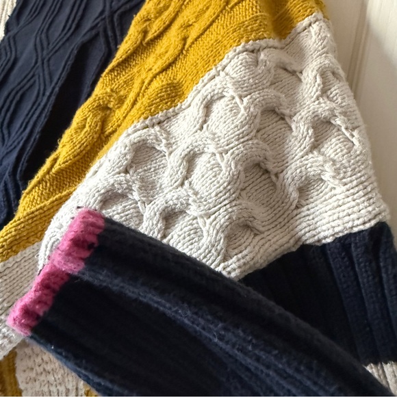 Anthropologie Maeve Colorblock Cable Knit Sweater XS Preppy - Picture 8 of 8